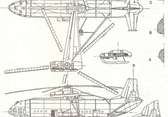 Mi-12 miles drawings (figures) of the aircraft